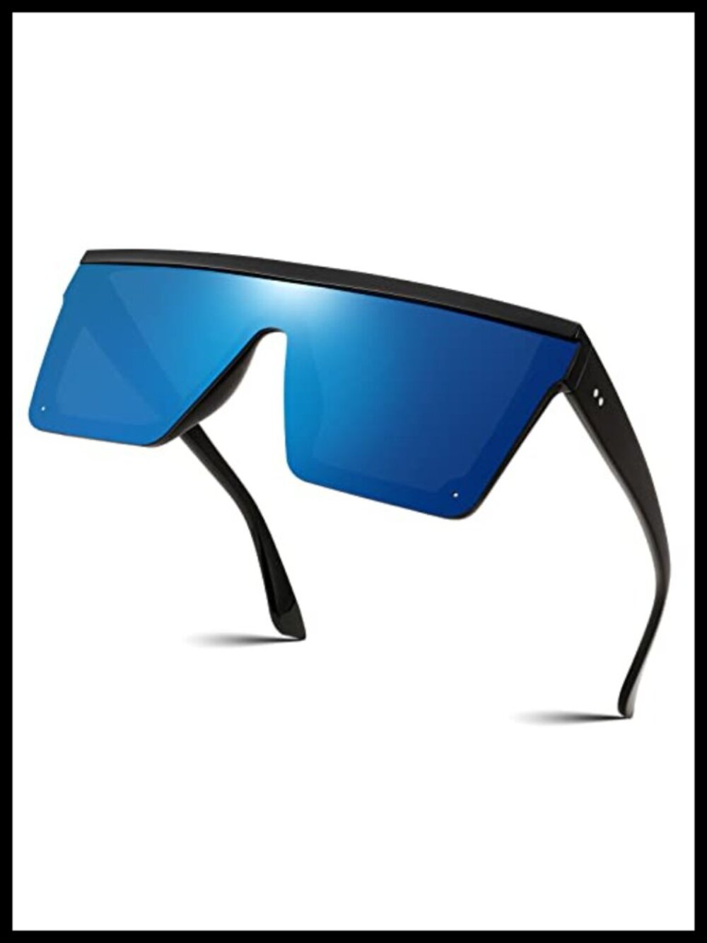 Oversized Flat Top Square Sunglasses UV400 Visor Shades
